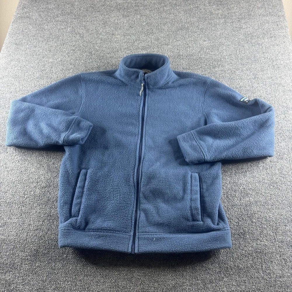 Orvis Jacket Mens M Blue Fleece‎ Full Zip Stand Collar Outdoor Hiking Casual